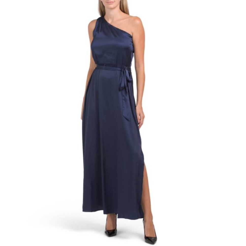Nicole Miller Mauve One Shoulder
Long Dress with Slit XS Pink Rose
